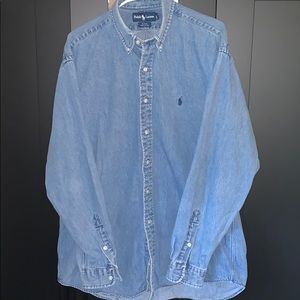 Ralph Lauren denim button down shirt size large